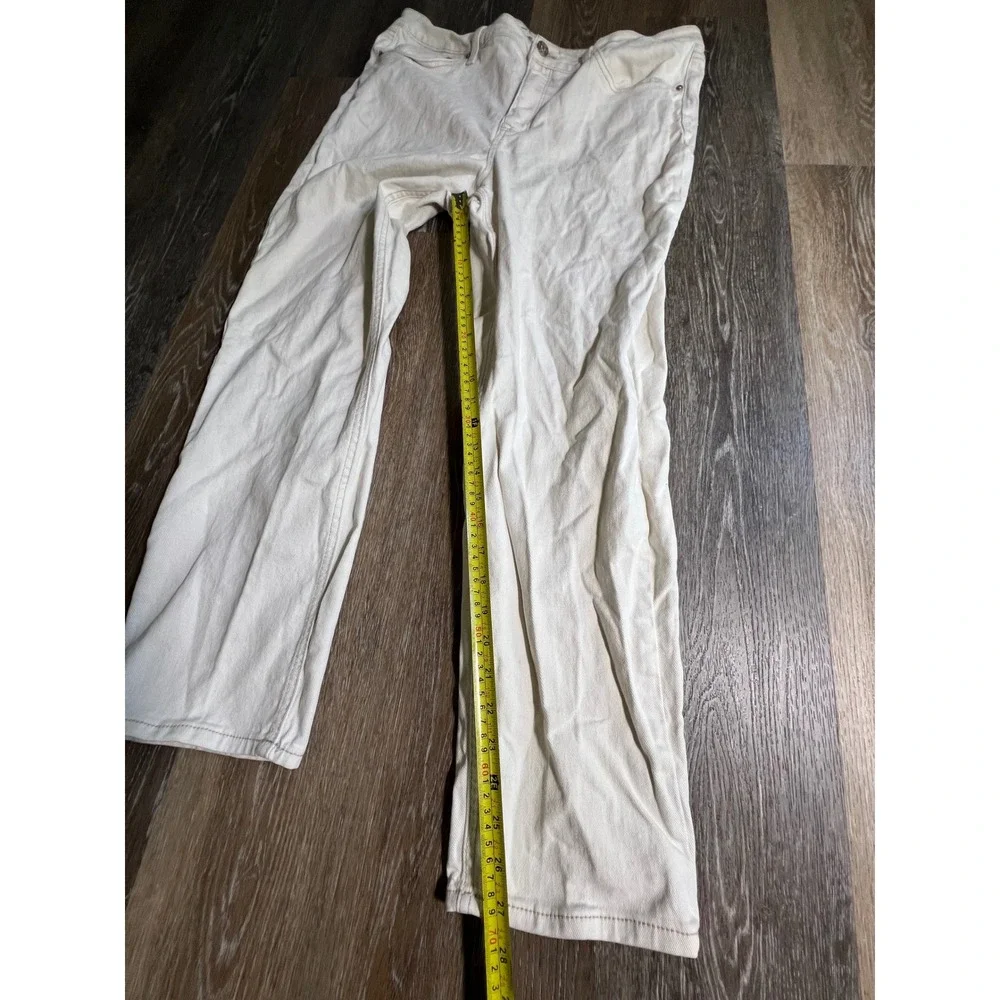 Seven7 Straight Leg Jeans Womens 16 Off-White Cream Denim Classic‎ 5-Pocket 1941